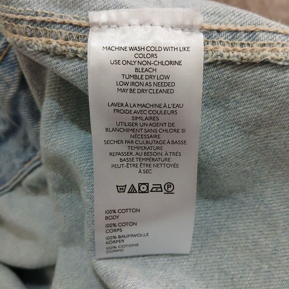 Free People We The Free Denim Pinafore Dress Light Wash Button Front Mini Large - Picture 14 of 16